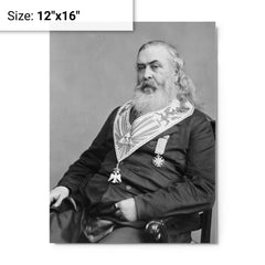 Albert Pike metal print on a plain backdrop in size 12"x16".