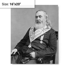 Albert Pike metal print on a plain backdrop in size 16"x20".