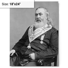 Albert Pike metal print on a plain backdrop in size 18"x24".