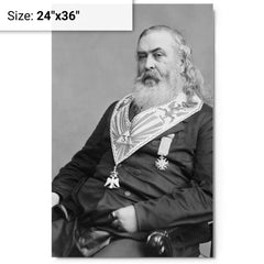 Albert Pike metal print on a plain backdrop in size 24"x36".