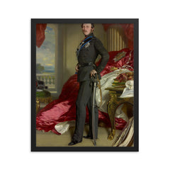 Albert, Prince Consort framed print on a plain backdrop in size 16"x20".