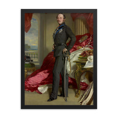 Albert, Prince Consort framed print on a plain backdrop in size 18"x24".