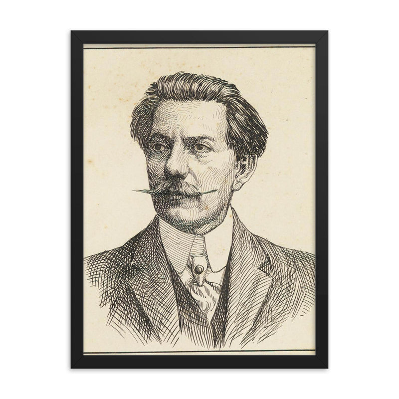 Alberto de Oliveira framed print on a plain backdrop in size 18