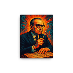 Alberto Ginastera canvas print on a plain backdrop in size 12"x16".