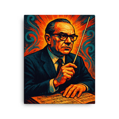 Alberto Ginastera canvas print on a plain backdrop in size 16"x20".