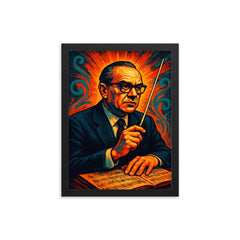 Alberto Ginastera framed print on a plain backdrop in size 12"x16".