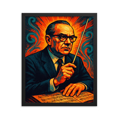 Alberto Ginastera framed print on a plain backdrop in size 16"x20".