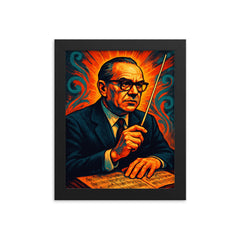 Alberto Ginastera framed print on a plain backdrop in size 8"x10".
