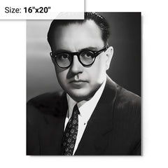 Alberto Ginastera metal print on a plain backdrop in size 16"x20".