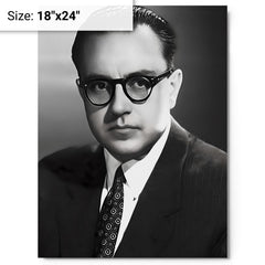 Alberto Ginastera metal print on a plain backdrop in size 18"x24".