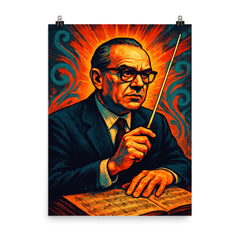 Alberto Ginastera poster on a plain backdrop in size 8"x10".