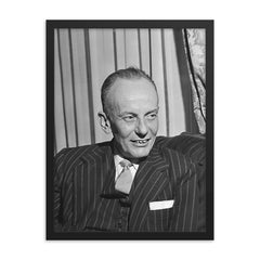 Alberto Lleras Camargo framed print on a plain backdrop in size 18"x24".