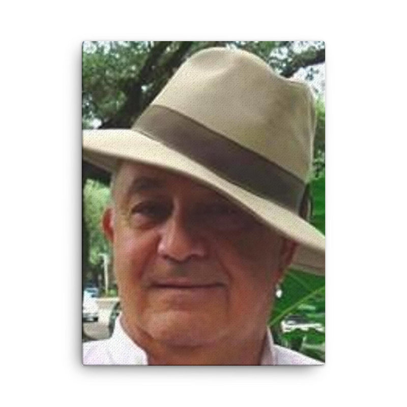 Alberto Paz canvas print on a plain backdrop in size 18