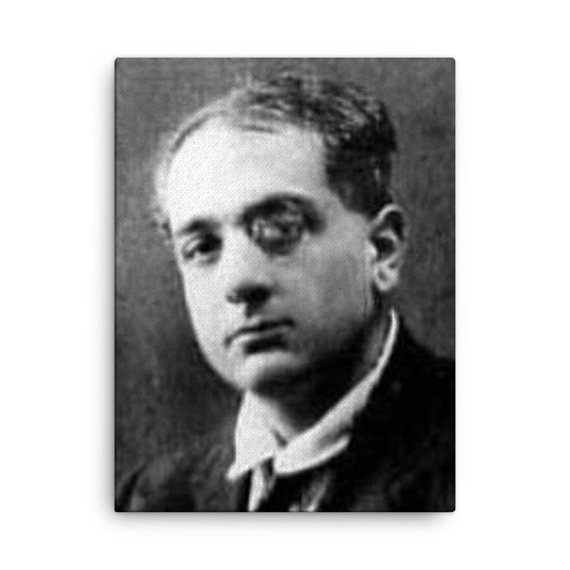 Alberto Savinio canvas print on a plain backdrop in size 18