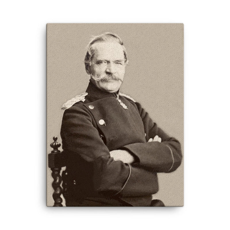 Albrecht von Roon canvas print on a plain backdrop in size 18