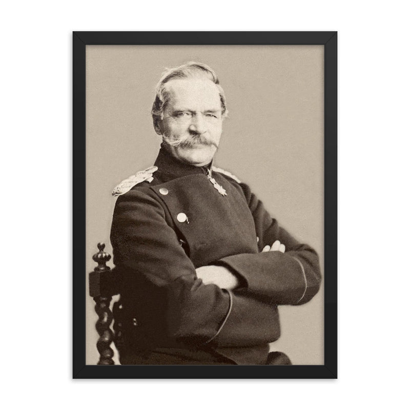 Albrecht von Roon framed print on a plain backdrop in size 18