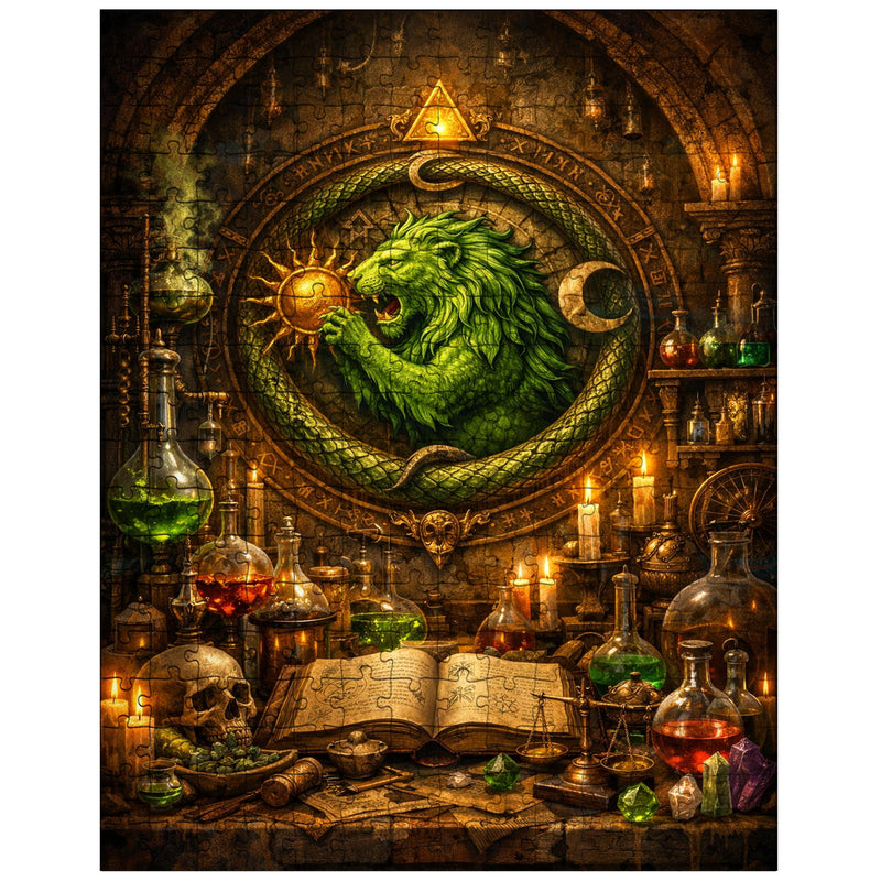 Alchemy laboratory with green lion emblem jigsaw puzzle
