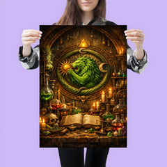 Alchemy laboratory with green lion emblem poster 3