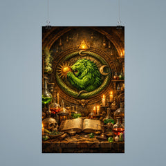 Alchemy laboratory with green lion emblem poster 9