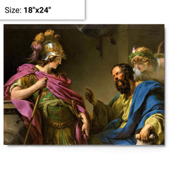 Alcibiades Receiving the Lessons of Socrates by Francois-Andre Vincent metal print on a plain backdrop in size 18"x24".