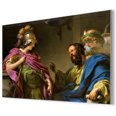Alcibiades Receiving the Lessons of Socrates by Francois-Andre Vincent metal print mockup