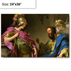 Alcibiades Receiving the Lessons of Socrates by Francois-Andre Vincent metal print on a plain backdrop in size 24"x36".