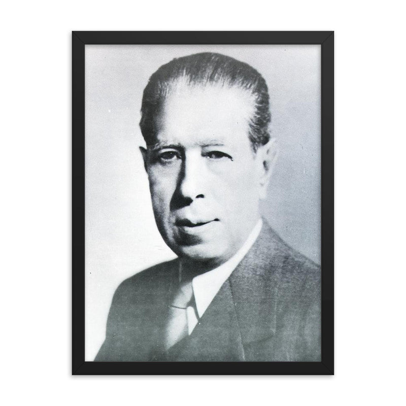 Alcides Arguedas framed print on a plain backdrop in size 18