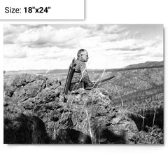 Aldo Leopold metal print on a plain backdrop in size 18"x24".