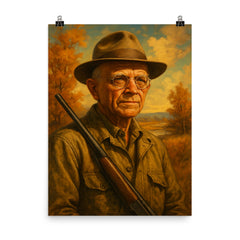 Aldo Leopold poster on a plain backdrop in size 8"x10".
