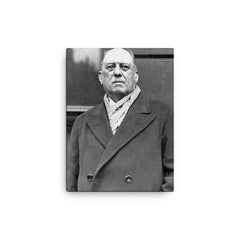 Aleister Crowley canvas print on a plain backdrop in size 12"x16".