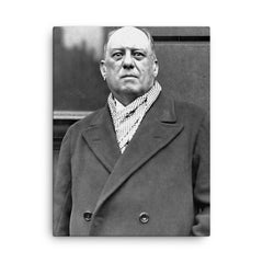 Aleister Crowley canvas print on a plain backdrop in size 18"x24".