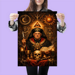 Aleister Crowley ceremonial portrait with occult symbols poster 3