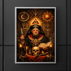 Aleister Crowley ceremonial portrait with occult symbols poster 5