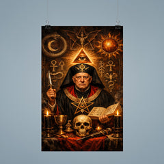 Aleister Crowley ceremonial portrait with occult symbols poster 9