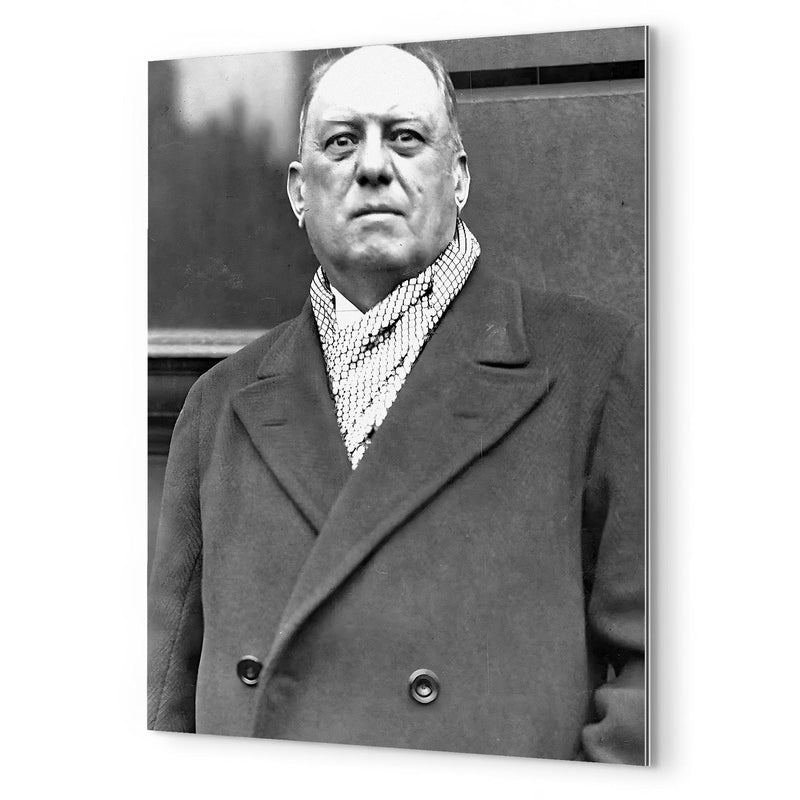 Aleister Crowley metal print mockup