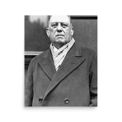 Aleister Crowley poster on a plain backdrop in size 16"x20".