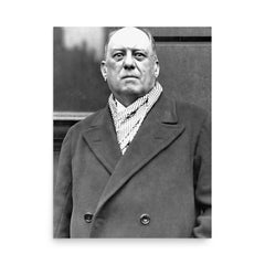 Aleister Crowley poster on a plain backdrop in size 18"x24".