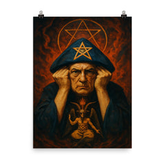 Aleister Crowley poster on a plain backdrop in size 8"x10".