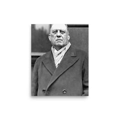 Aleister Crowley poster on a plain backdrop in size 8"x10".