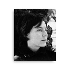 Alejandra Pizarnik canvas print on a plain backdrop in size 16"x20".