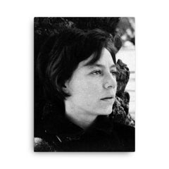 Alejandra Pizarnik canvas print on a plain backdrop in size 18"x24".