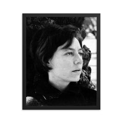 Alejandra Pizarnik framed print on a plain backdrop in size 16"x20".