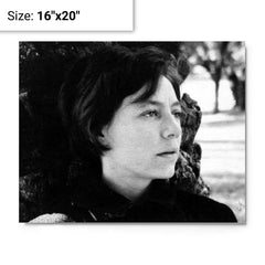 Alejandra Pizarnik metal print on a plain backdrop in size 16"x20".