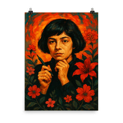 Alejandra Pizarnik poster on a plain backdrop in size 8"x10".