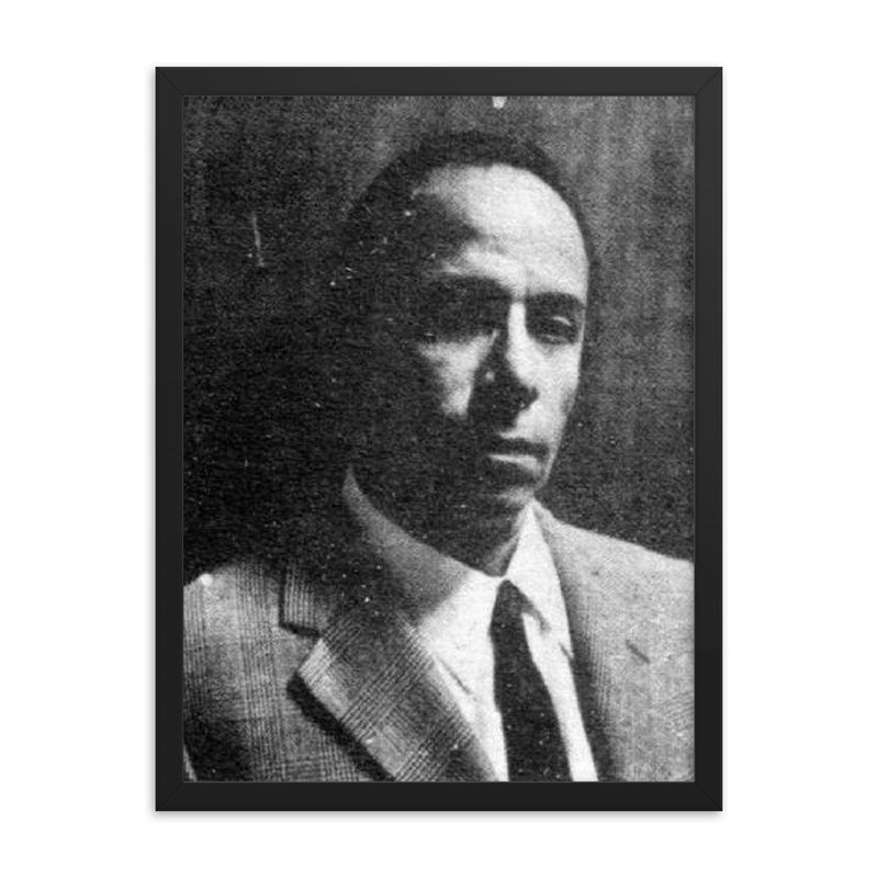 Alejandro Romualdo framed print on a plain backdrop in size 18