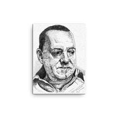 Alejo Carpentier canvas print on a plain backdrop in size 12"x16".