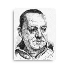 Alejo Carpentier canvas print on a plain backdrop in size 16"x20".