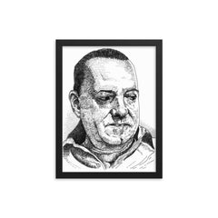 Alejo Carpentier framed print on a plain backdrop in size 12"x16".