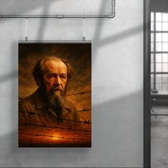 Aleksandr Solzhenitsyn barbed wire horizon poster 4