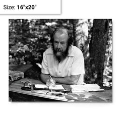 Aleksandr Solzhenitsyn metal print on a plain backdrop in size 16"x20".